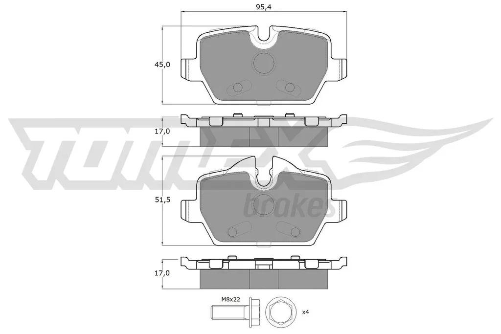 TX 14-34 TOMEX Brakes Комплект тормозных колодок, дисковый тормоз (фото 1)