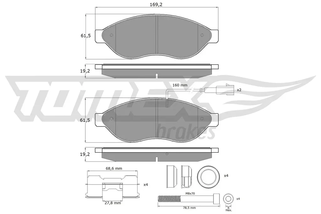 TX 14-39 TOMEX Brakes Комплект тормозных колодок, дисковый тормоз (фото 1)