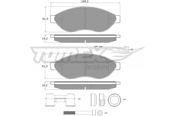 TX 14-39 TOMEX Brakes Комплект тормозных колодок, дисковый тормоз (фото 2)