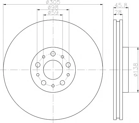 8DD 355 117-951 BEHR/HELLA/PAGID Тормозной диск (фото 1)