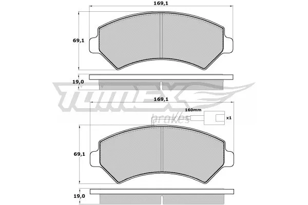 TX 14-40 TOMEX Brakes Комплект тормозных колодок, дисковый тормоз (фото 2)