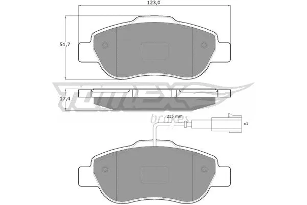 TX 14-42 TOMEX Brakes Комплект тормозных колодок, дисковый тормоз (фото 2)