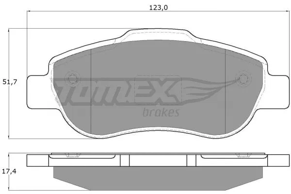 TX 14-43 TOMEX Brakes Комплект тормозных колодок, дисковый тормоз (фото 2)