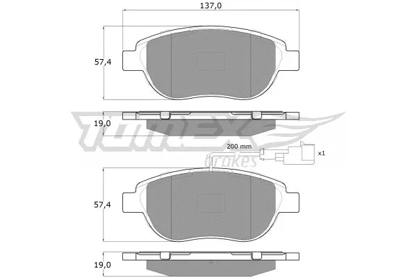 TX 14-45 TOMEX Brakes Комплект тормозных колодок, дисковый тормоз (фото 1)