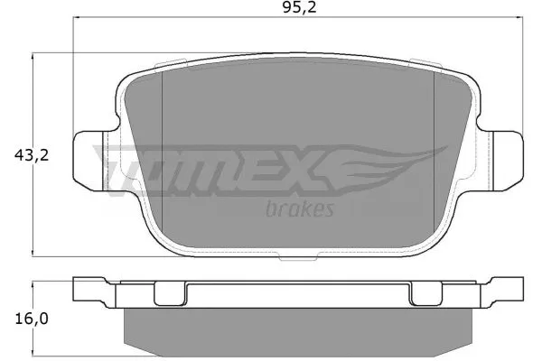 TX 14-48 TOMEX Brakes Комплект тормозных колодок, дисковый тормоз (фото 2)