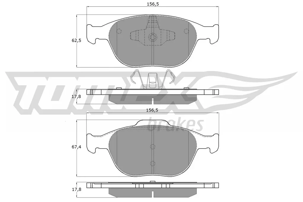 TX 14-49 TOMEX Brakes Комплект тормозных колодок, дисковый тормоз (фото 1)