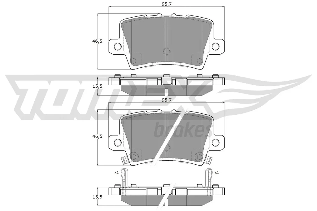 TX 14-53 TOMEX Brakes Комплект тормозных колодок, дисковый тормоз (фото 1)