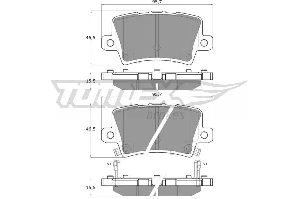 TX 14-53 TOMEX Brakes Комплект тормозных колодок, дисковый тормоз (фото 2)