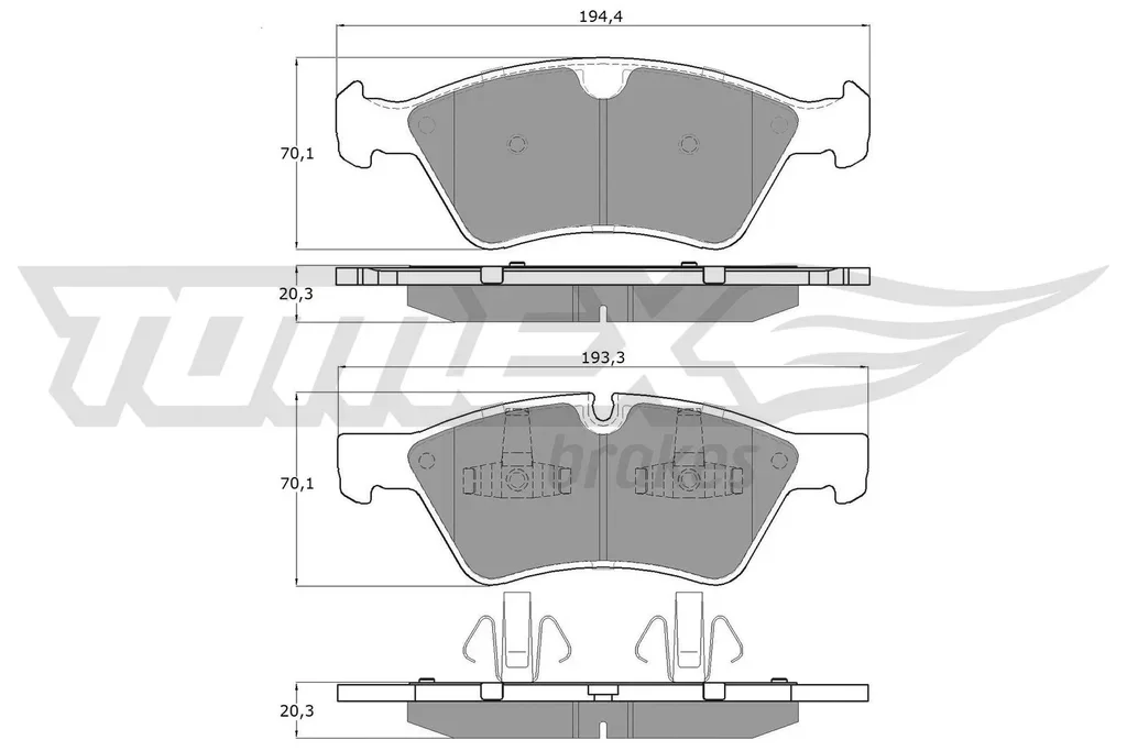 TX 14-57 TOMEX Brakes Комплект тормозных колодок, дисковый тормоз (фото 1)