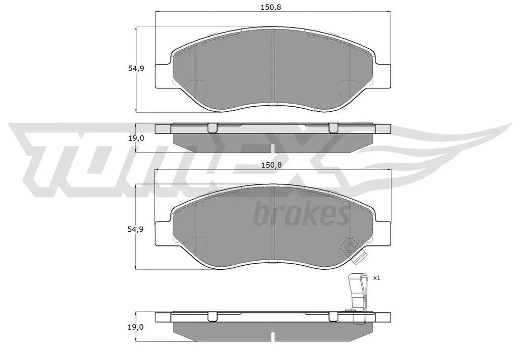 TX 14-61 TOMEX Brakes Комплект тормозных колодок, дисковый тормоз (фото 1)