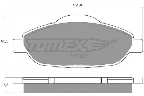 TX 14-66 TOMEX Brakes Комплект тормозных колодок, дисковый тормоз (фото 2)