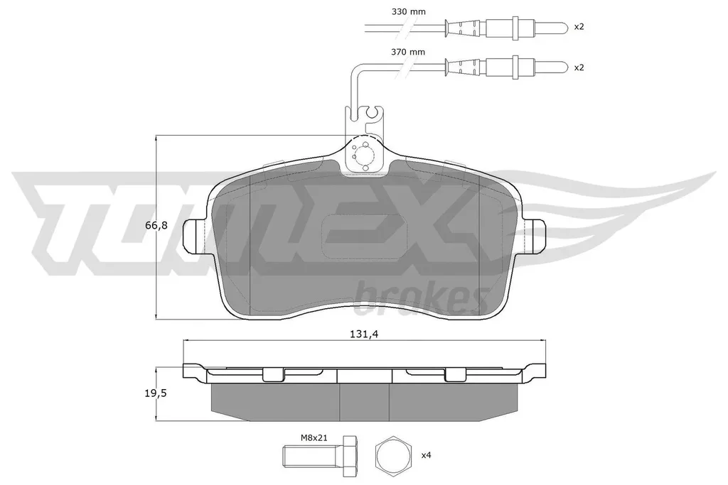 TX 14-67 TOMEX Brakes Комплект тормозных колодок, дисковый тормоз (фото 1)