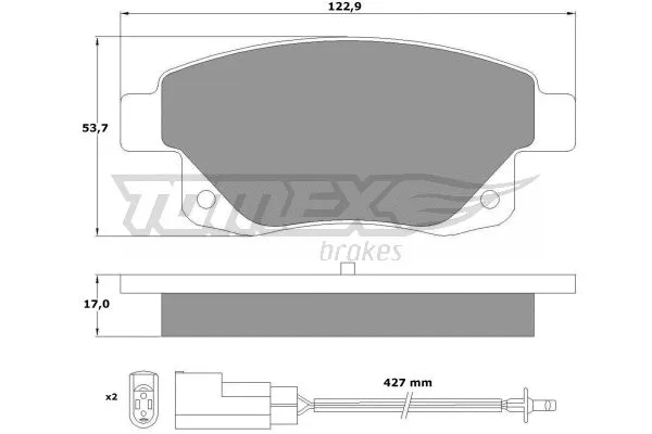 TX 14-75 TOMEX Brakes Комплект тормозных колодок, дисковый тормоз (фото 2)