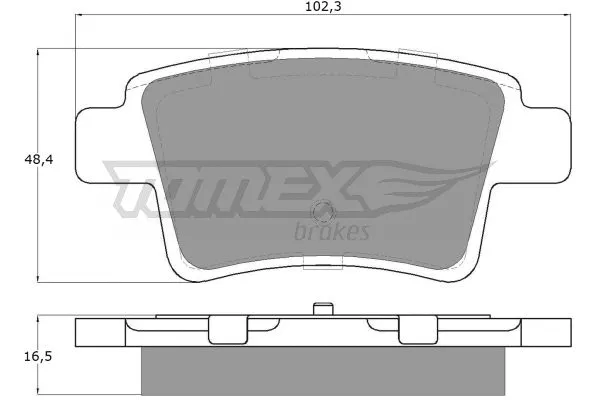 TX 14-82 TOMEX Brakes Комплект тормозных колодок, дисковый тормоз (фото 2)