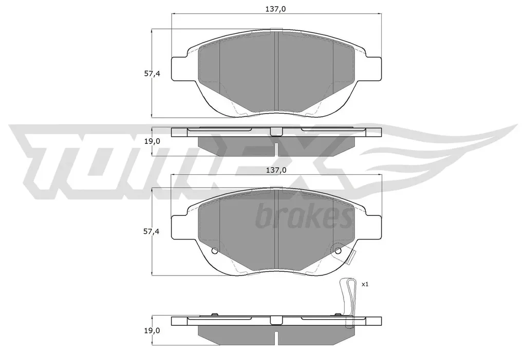 TX 14-86 TOMEX Brakes Комплект тормозных колодок, дисковый тормоз (фото 1)