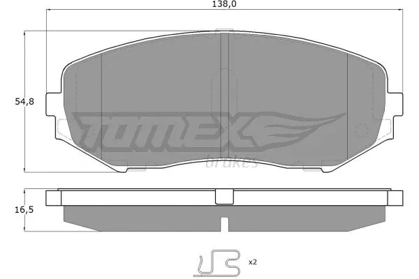 TX 14-92 TOMEX Brakes Комплект тормозных колодок, дисковый тормоз (фото 2)