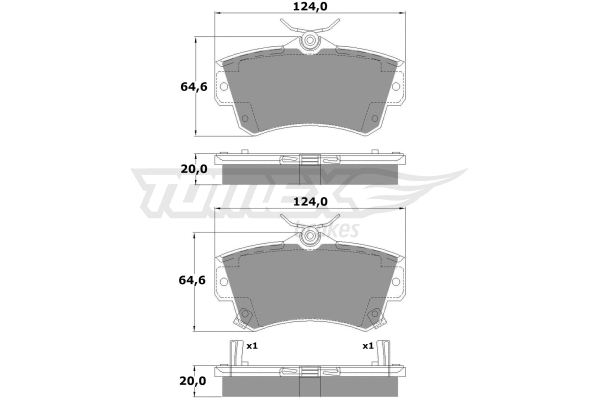 TX 14-97 TOMEX Brakes Комплект тормозных колодок, дисковый тормоз (фото 2)