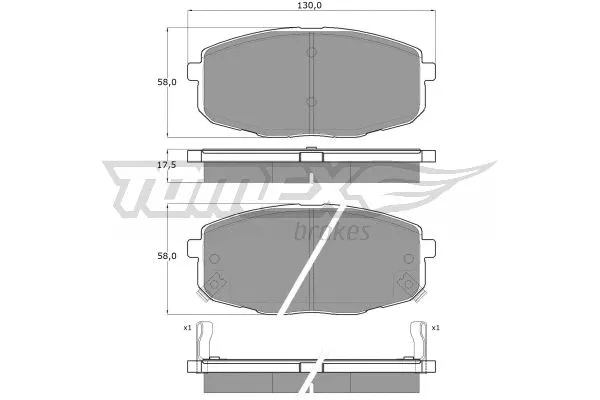TX 14-99 TOMEX Brakes Комплект тормозных колодок, дисковый тормоз (фото 2)