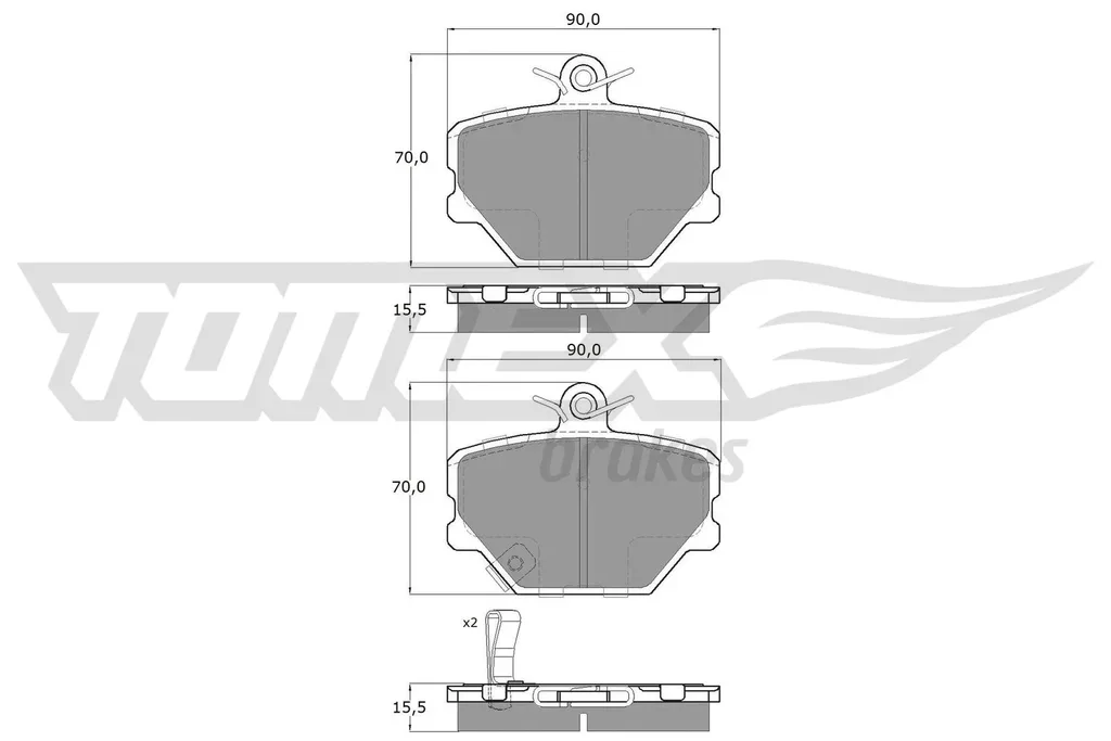 TX 15-07 TOMEX Brakes Комплект тормозных колодок, дисковый тормоз (фото 1)