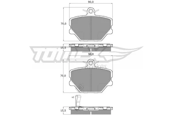 TX 15-07 TOMEX Brakes Комплект тормозных колодок, дисковый тормоз (фото 2)