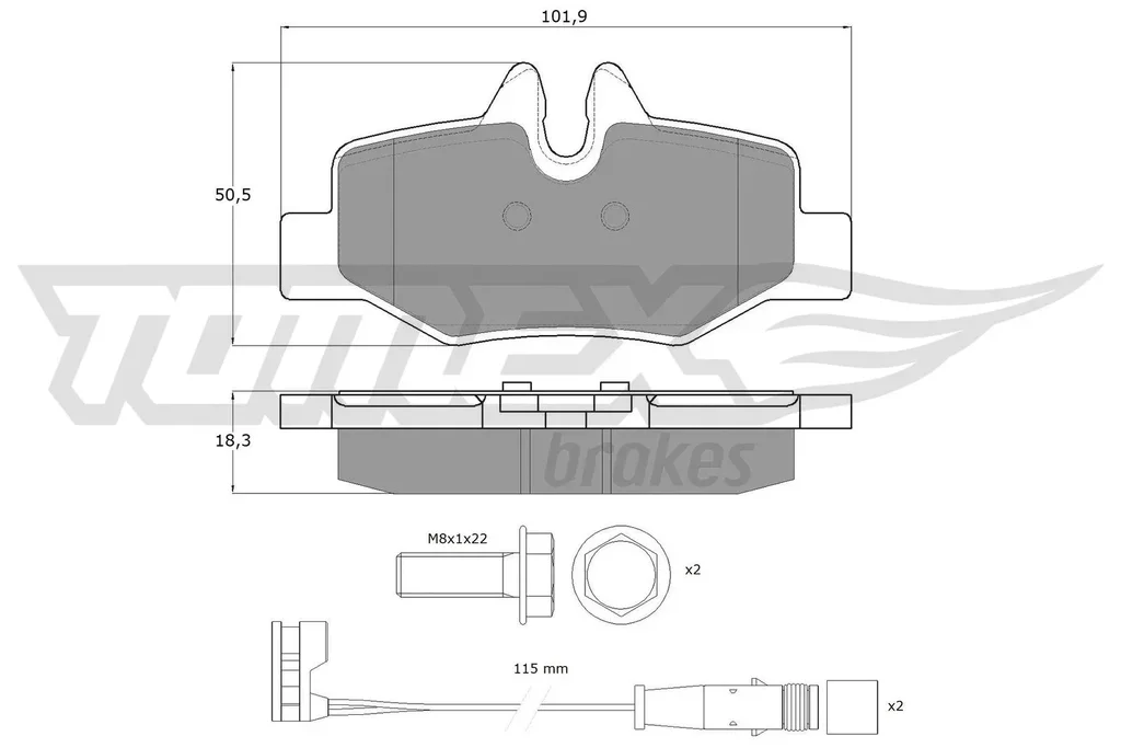 TX 15-13 TOMEX Brakes Комплект тормозных колодок, дисковый тормоз (фото 1)