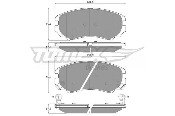 TX 15-29 TOMEX Brakes Комплект тормозных колодок, дисковый тормоз (фото 1)