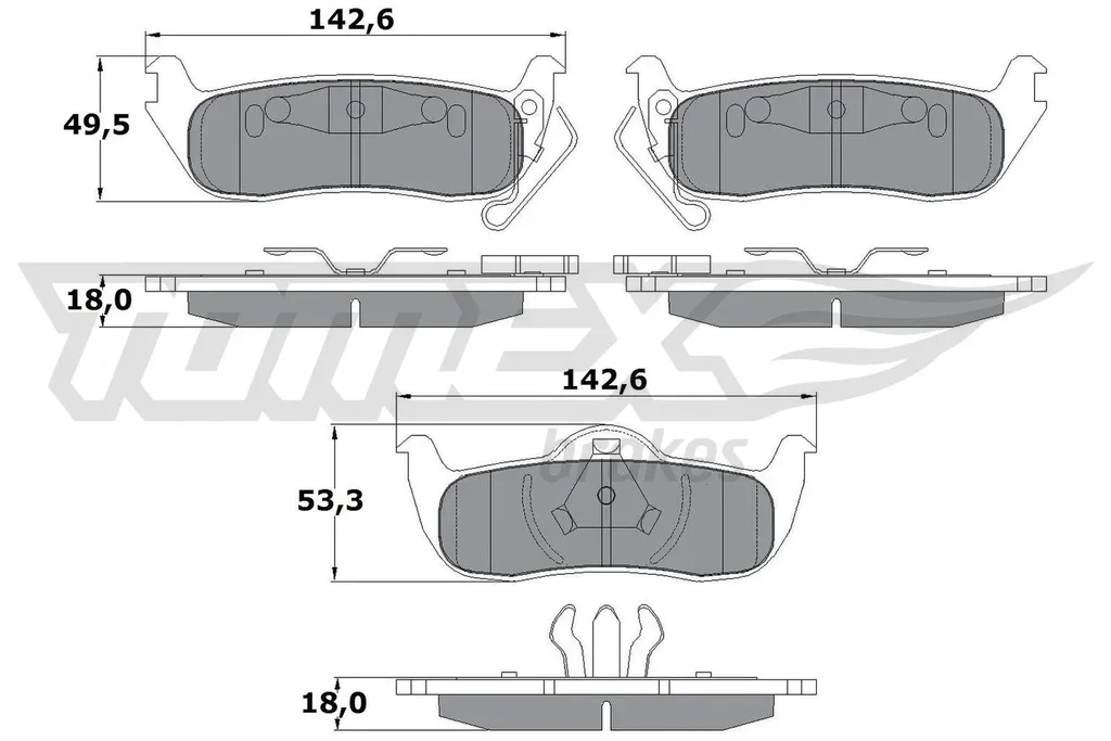 TX 15-48 TOMEX Brakes Комплект тормозных колодок, дисковый тормоз (фото 1)