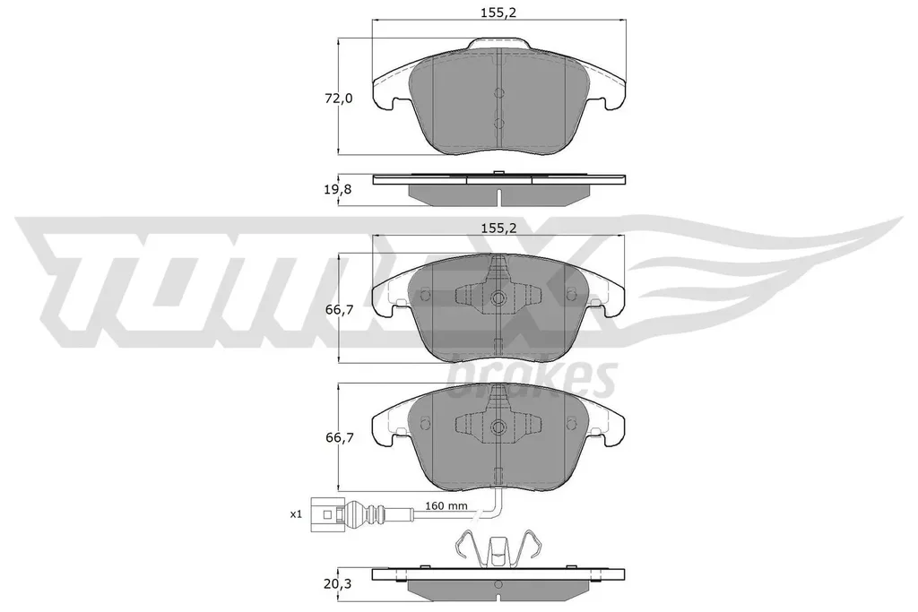 TX 15-82 TOMEX Brakes Комплект тормозных колодок, дисковый тормоз (фото 1)