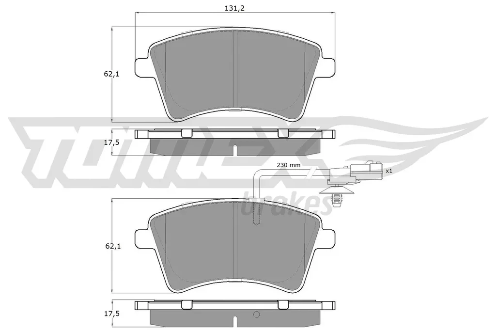 TX 15-841 TOMEX Brakes Комплект тормозных колодок, дисковый тормоз (фото 1)