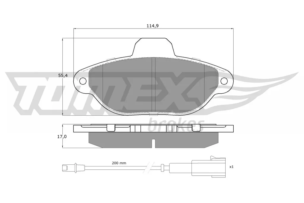 TX 15-96 TOMEX Brakes Комплект тормозных колодок, дисковый тормоз (фото 1)