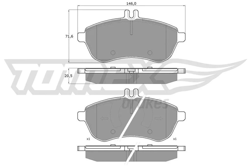 TX 16-02 TOMEX Brakes Комплект тормозных колодок, дисковый тормоз (фото 1)