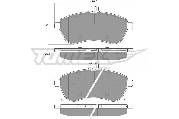 TX 16-02 TOMEX Brakes Комплект тормозных колодок, дисковый тормоз (фото 2)