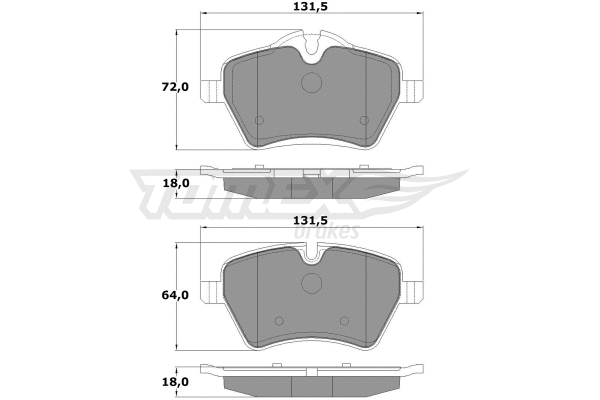 TX 16-04 TOMEX Brakes Комплект тормозных колодок, дисковый тормоз (фото 2)