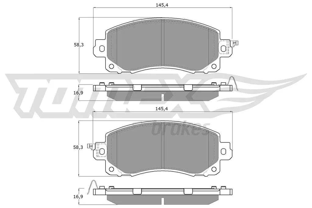 TX 16-12 TOMEX Brakes Комплект тормозных колодок, дисковый тормоз (фото 1)