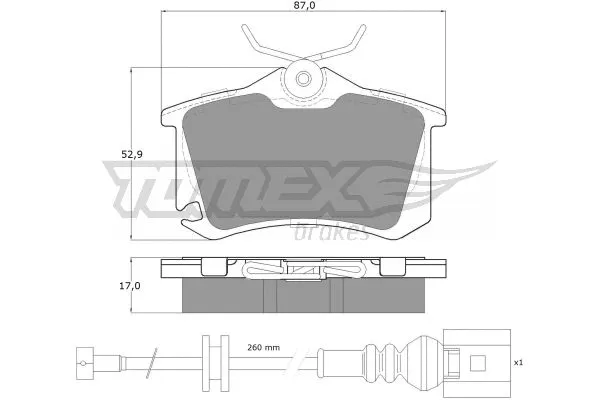 TX 16-15 TOMEX Brakes Комплект тормозных колодок, дисковый тормоз (фото 2)