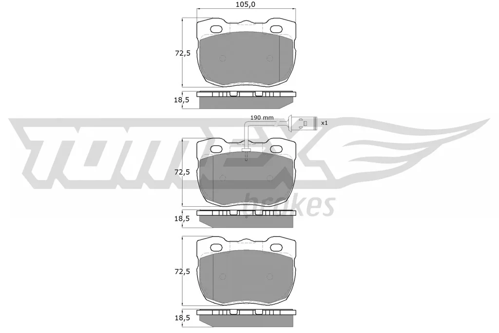 TX 16-23 TOMEX Brakes Комплект тормозных колодок, дисковый тормоз (фото 1)