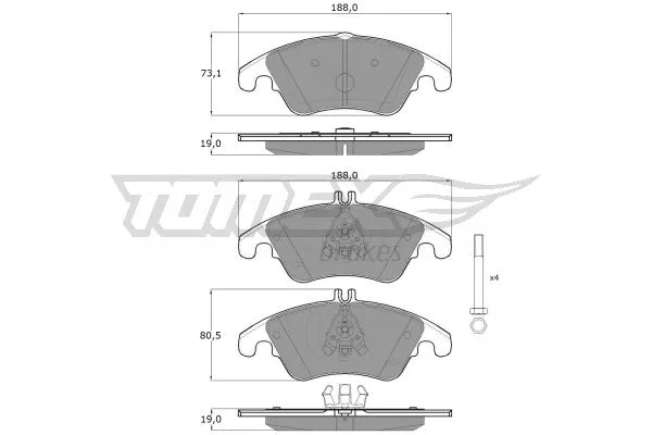 TX 16-31 TOMEX Brakes Комплект тормозных колодок, дисковый тормоз (фото 2)