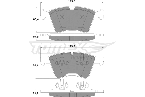 TX 16-32 TOMEX Brakes Комплект тормозных колодок, дисковый тормоз (фото 2)