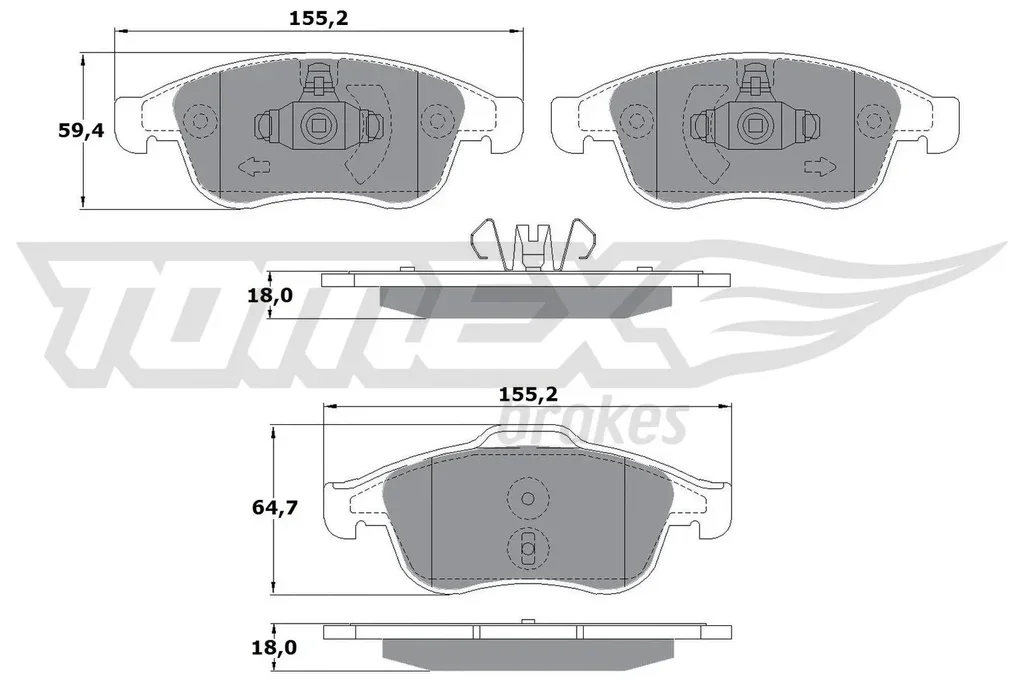 TX 16-41 TOMEX Brakes Комплект тормозных колодок, дисковый тормоз (фото 1)