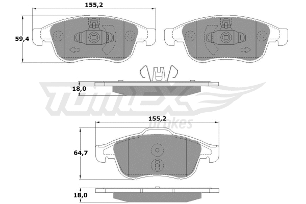 TX 16-41 TOMEX Brakes Комплект тормозных колодок, дисковый тормоз (фото 2)