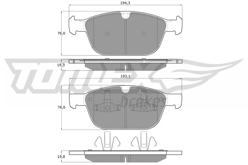 TX 16-57 TOMEX Brakes Комплект тормозных колодок, дисковый тормоз (фото 1)