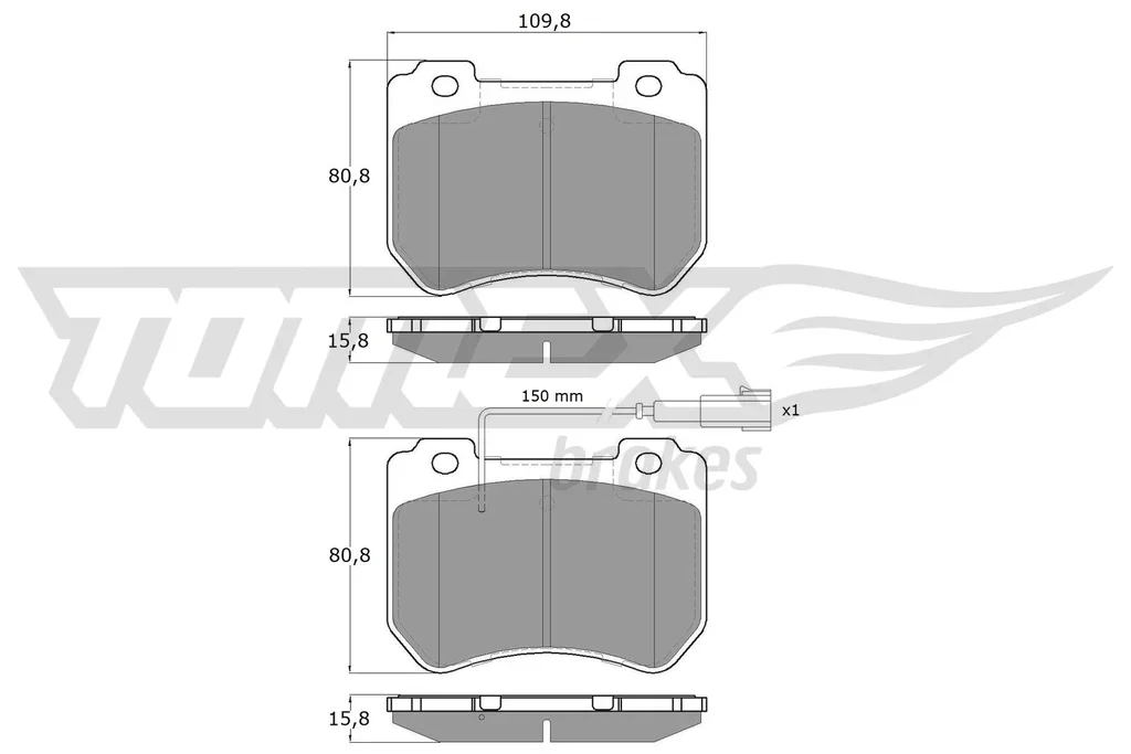 TX 16-58 TOMEX Brakes Комплект тормозных колодок, дисковый тормоз (фото 1)