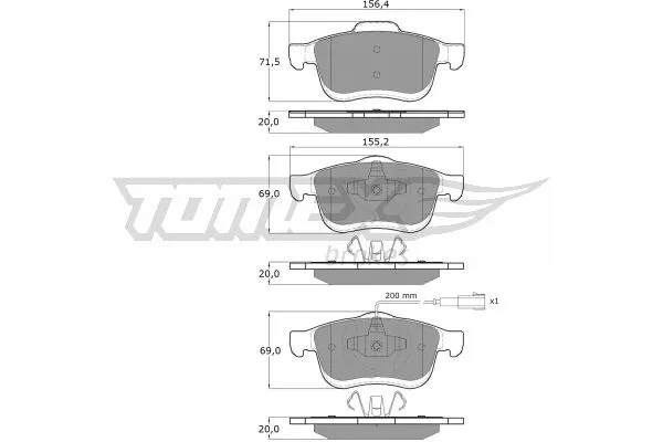 TX 16-63 TOMEX Brakes Комплект тормозных колодок, дисковый тормоз (фото 2)