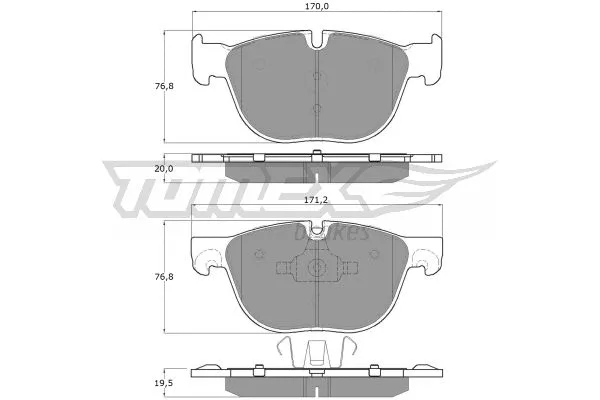 TX 16-68 TOMEX Brakes Комплект тормозных колодок, дисковый тормоз (фото 2)