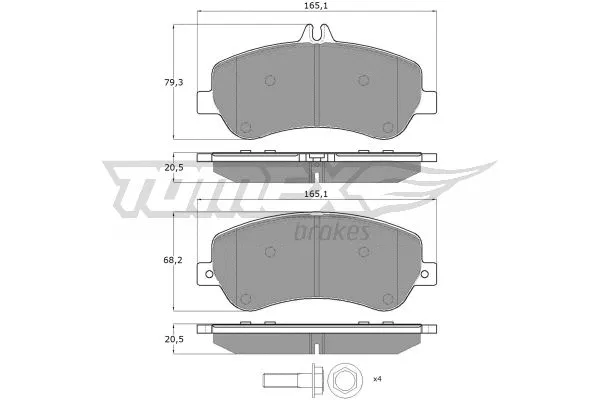 TX 16-70 TOMEX Brakes Комплект тормозных колодок, дисковый тормоз (фото 1)