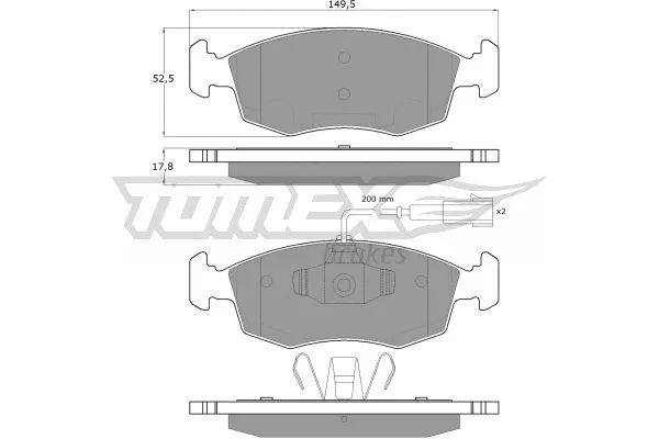 TX 16-88 TOMEX Brakes Комплект тормозных колодок, дисковый тормоз (фото 2)