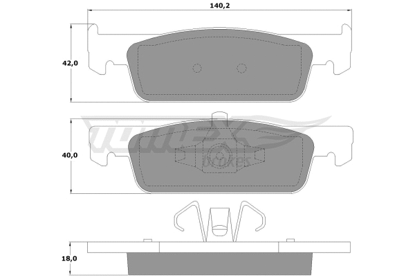 TX 16-94 TOMEX Brakes Комплект тормозных колодок, дисковый тормоз (фото 2)