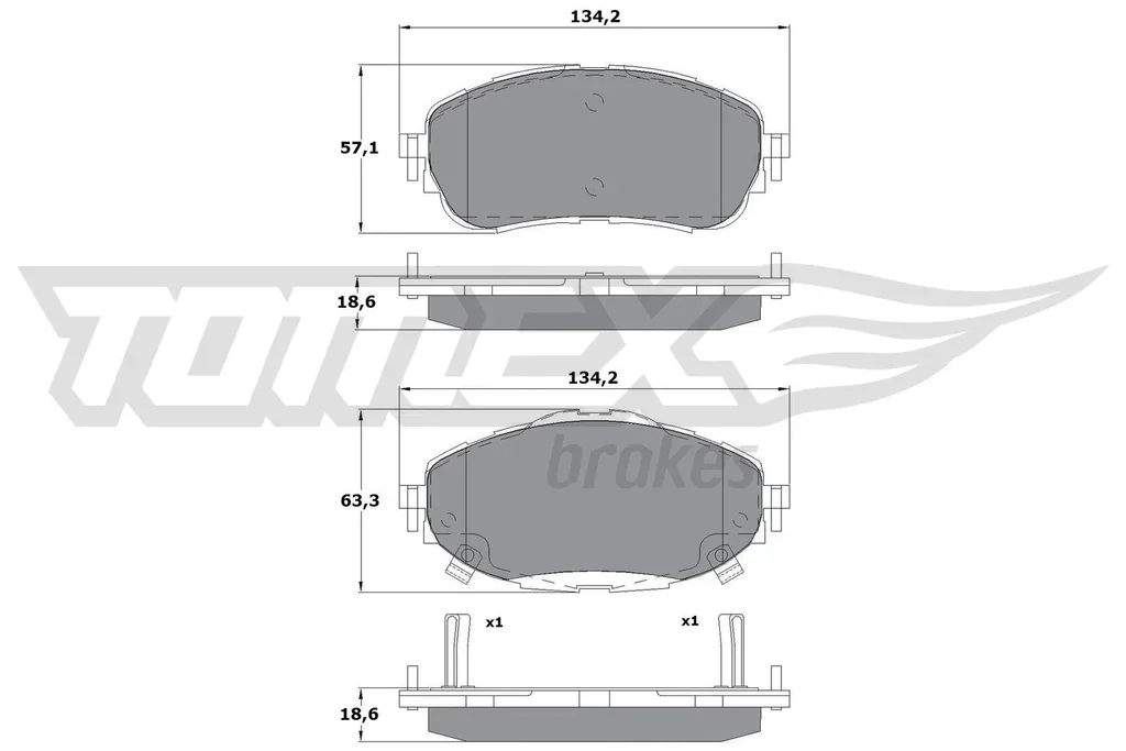 TX 16-99 TOMEX Brakes Комплект тормозных колодок, дисковый тормоз (фото 1)