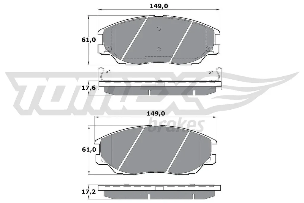 TX 17-09 TOMEX Brakes Комплект тормозных колодок, дисковый тормоз (фото 1)