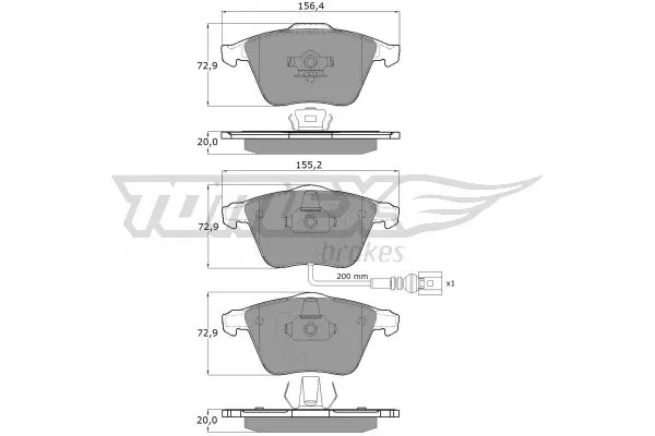TX 17-11 TOMEX Brakes Комплект тормозных колодок, дисковый тормоз (фото 2)
